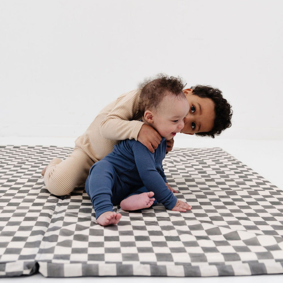 Imperfect | Checker Pepper Organic Cotton Mat