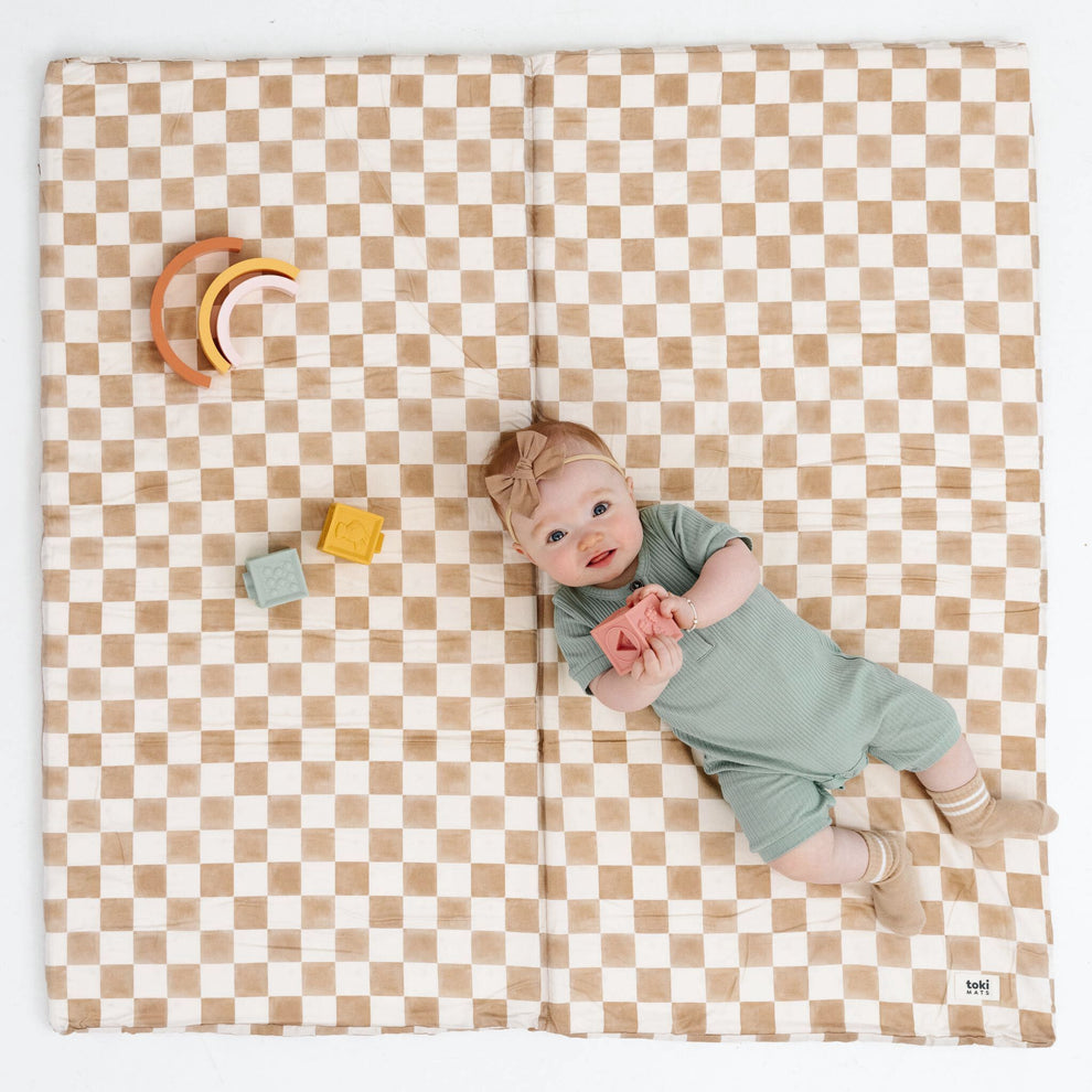 Imperfect | Checker Toffee Organic Cotton Mat