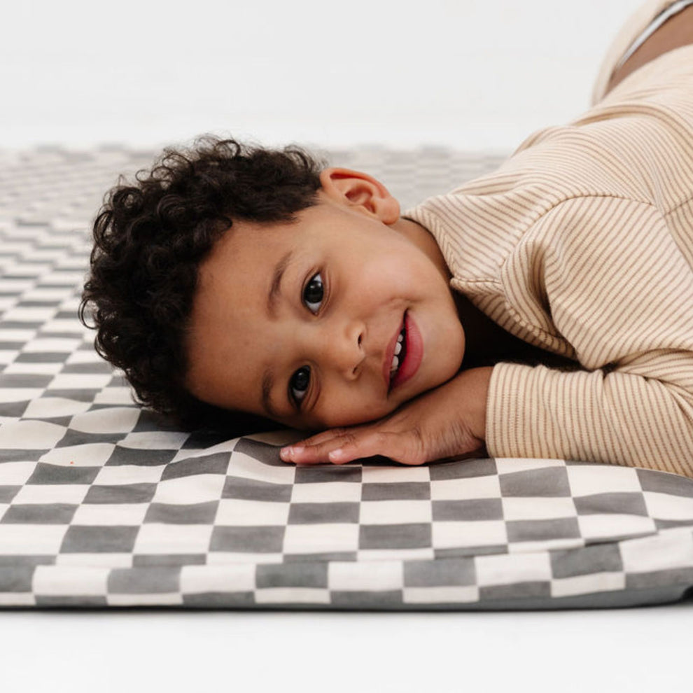 Imperfect | Checker Pepper Organic Cotton Mat
