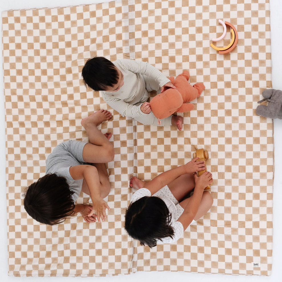 Imperfect | Checker Toffee Organic Cotton Mat