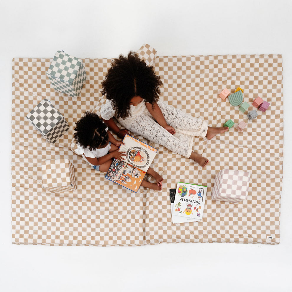 Imperfect | Checker Toffee Organic Cotton Mat