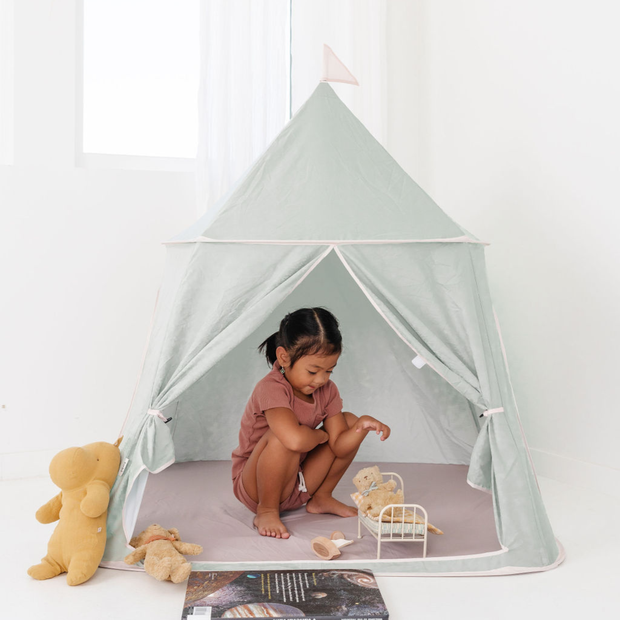 Sage Play Tent for Kids | Soft Green Pop-Up Tent – Toki Kids Sage Play Tent for Kids | Soft Green Pop-Up Tent – Toki Kids
