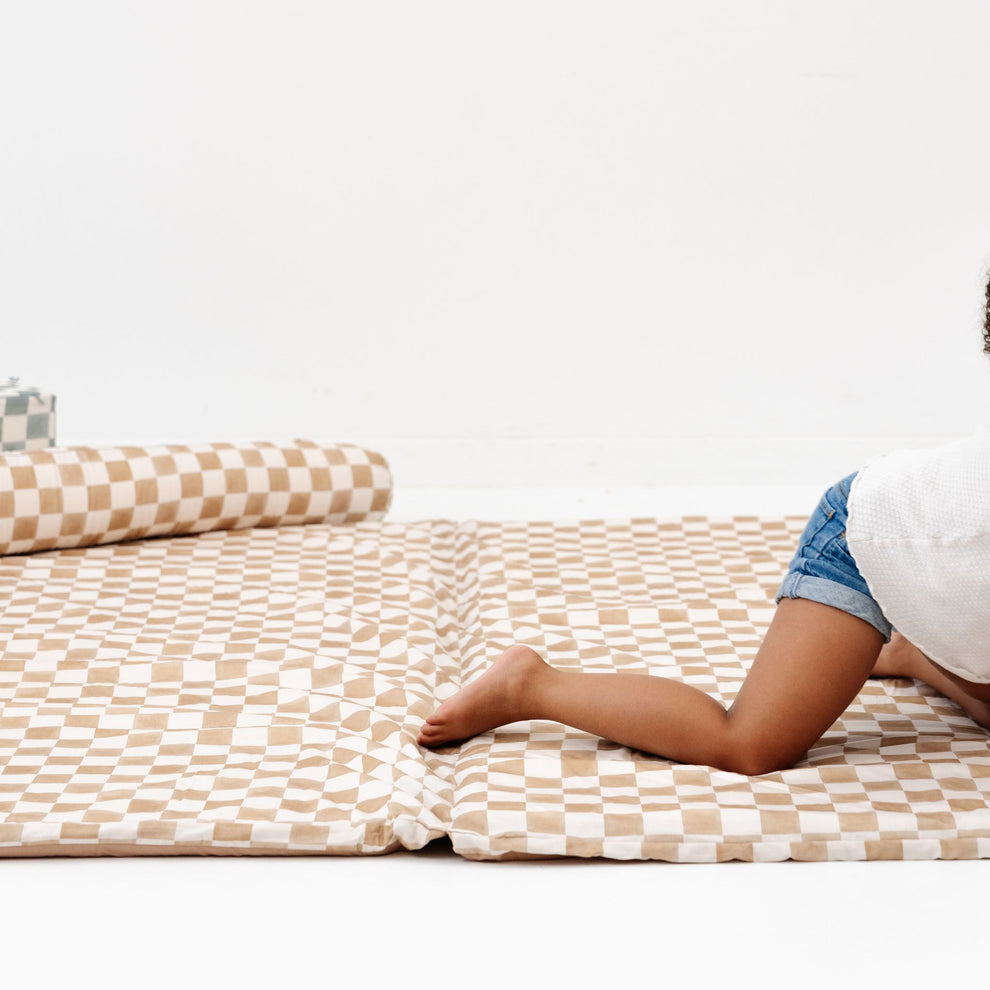 Imperfect | Checker Toffee Organic Cotton Mat