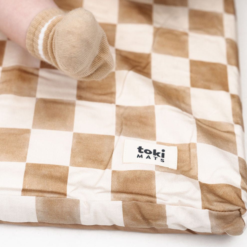 Imperfect | Checker Toffee Organic Cotton Mat