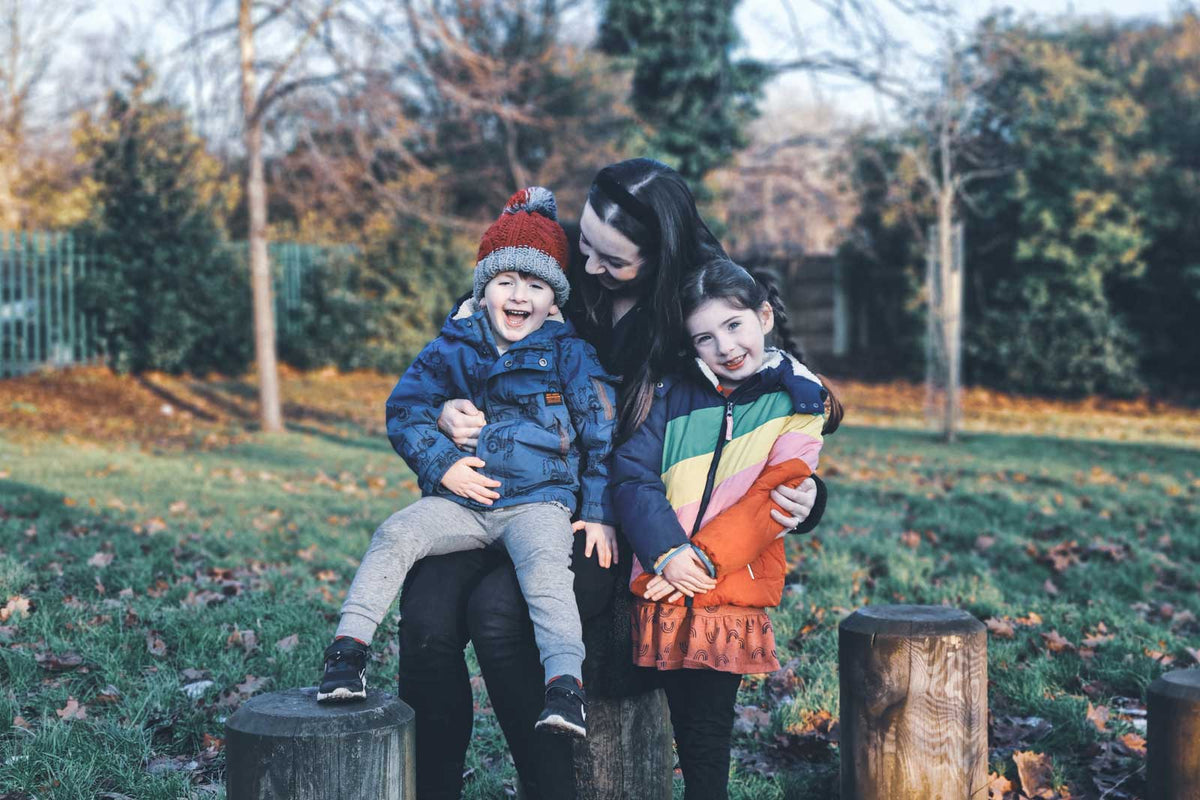 rebecca, virtual assistant for Toki Mats, with her two children