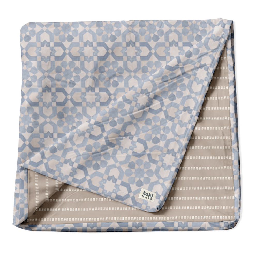 Blue Tile Organic Cotton Cover