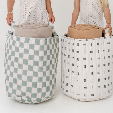 Checker Matcha Storage Basket