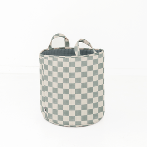 Checker Matcha Storage Basket