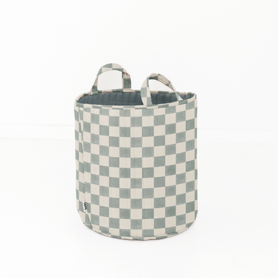 Checker Matcha Storage Basket