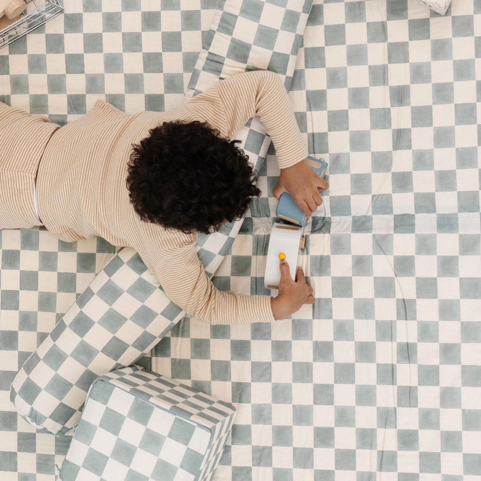 Imperfect | Checker Matcha Organic Cotton Mat