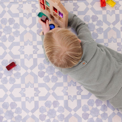 Blue Tile Vegan Leather Mat