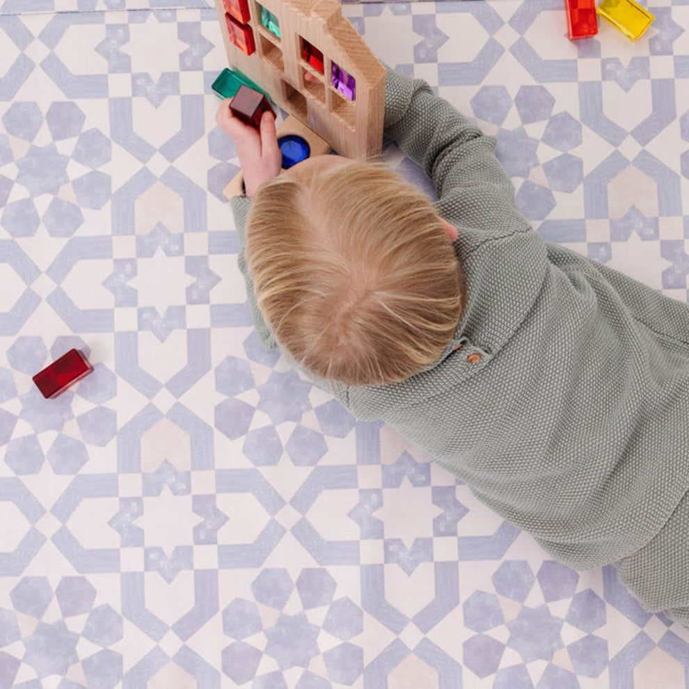 Blue Tile Vegan Leather Mat