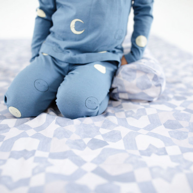 Blue Tile Organic Cotton Mat