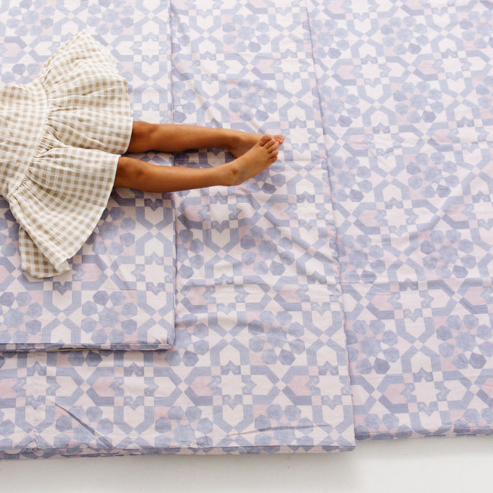 Blue Tile Organic Cotton Cover