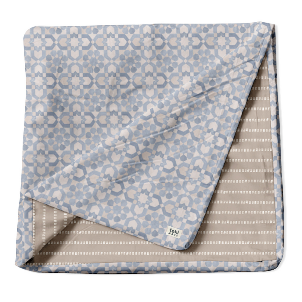 Blue Tile Organic Cotton Cover