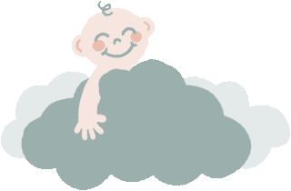 baby touching fluffy cloud