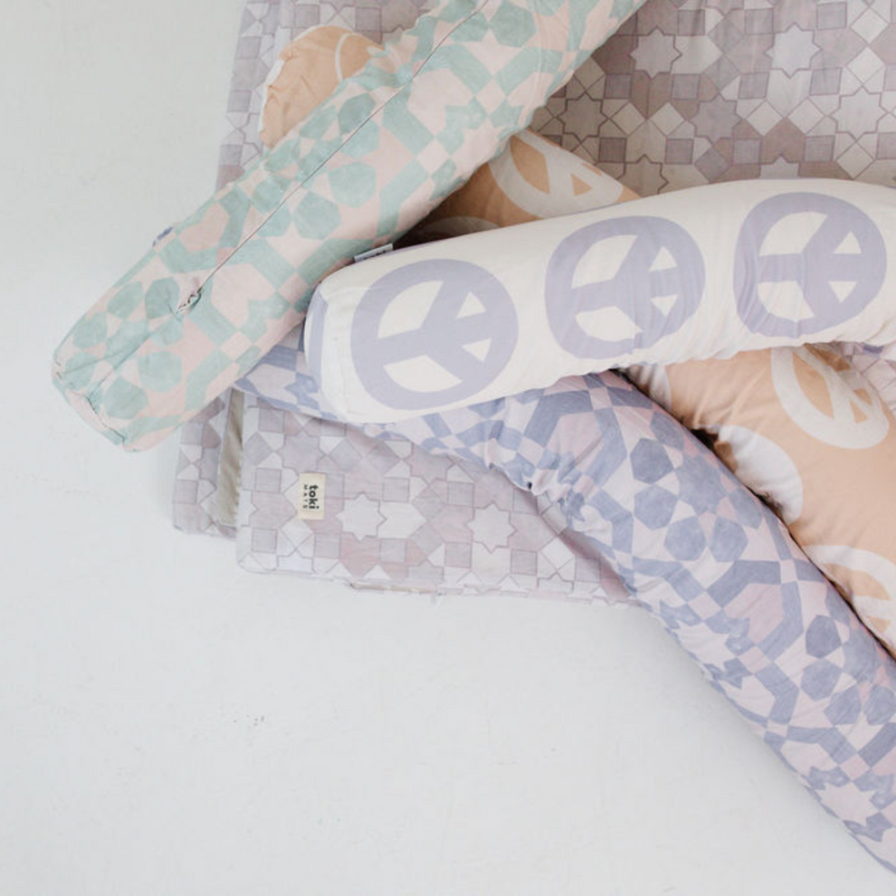 Imperfect | Cream Peace Sign Support Pillow Cover